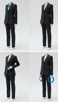 Conjunto de alfaiataria monocromático com joias Vivid Azure